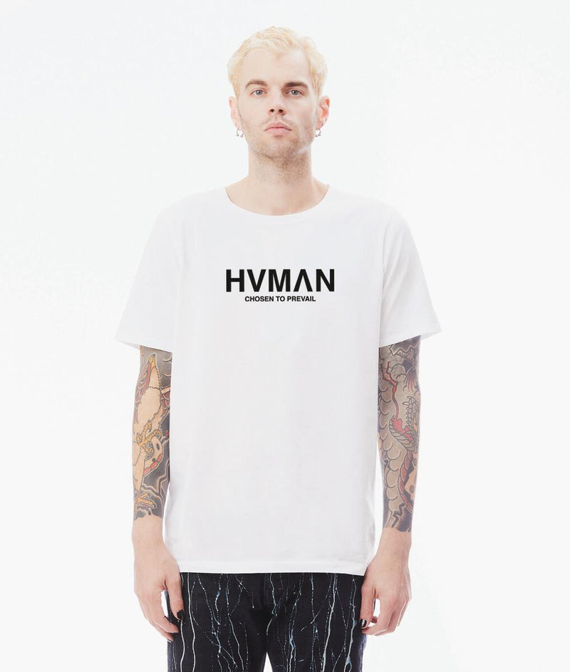 HVMAN BY CULT BASIC LOGO CREW NECK TEE (WHITE)