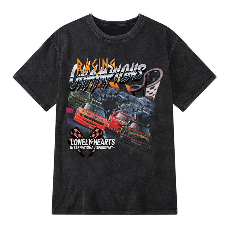 Lonely Hearts Daytona Acid Wash T-Shirt (Acid Wash Black)