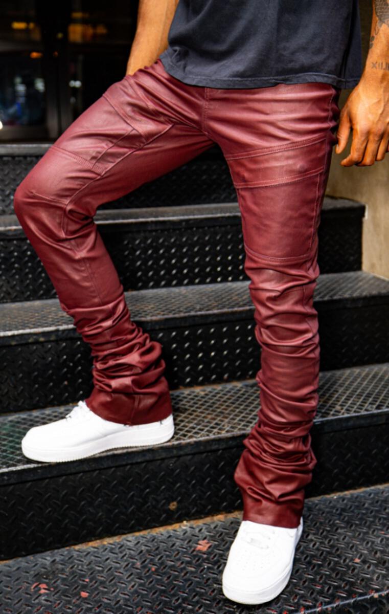 Si Tu Veux GORDON WAX SUPER-STACKED JEAN (BURGUNDY WAX)