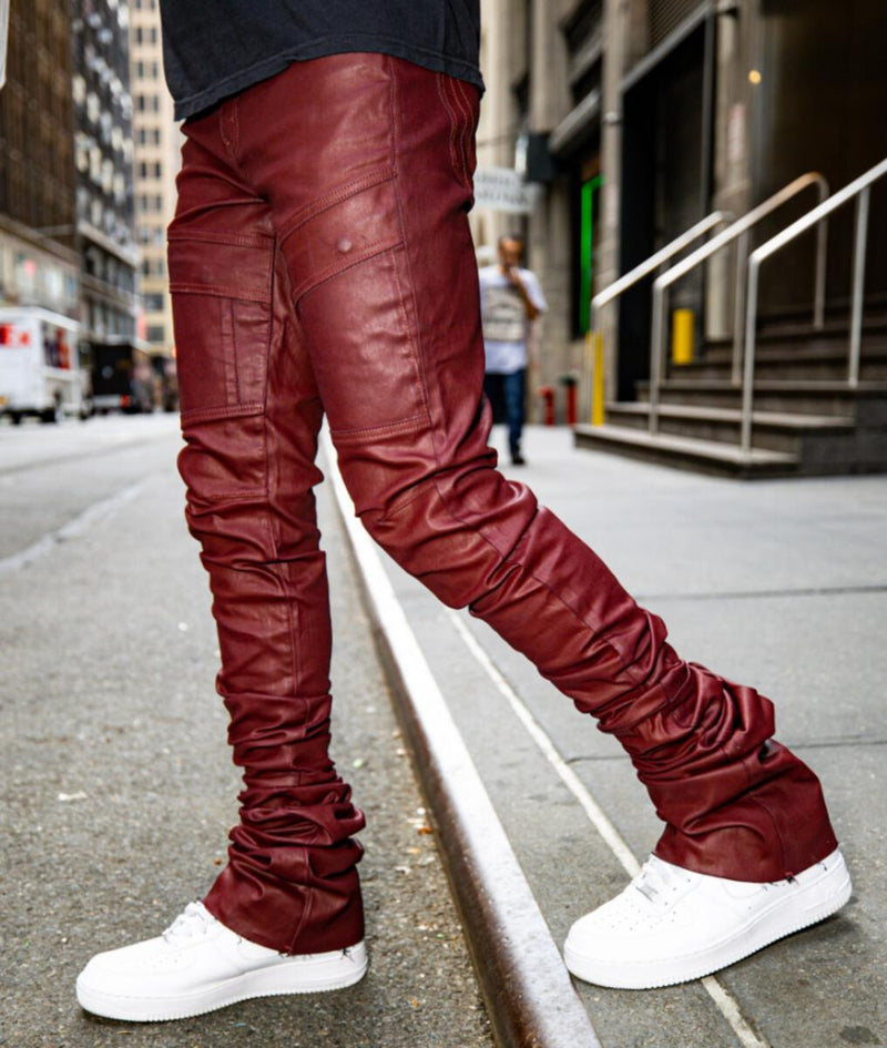 Si Tu Veux GORDON WAX SUPER-STACKED JEAN (BURGUNDY WAX)