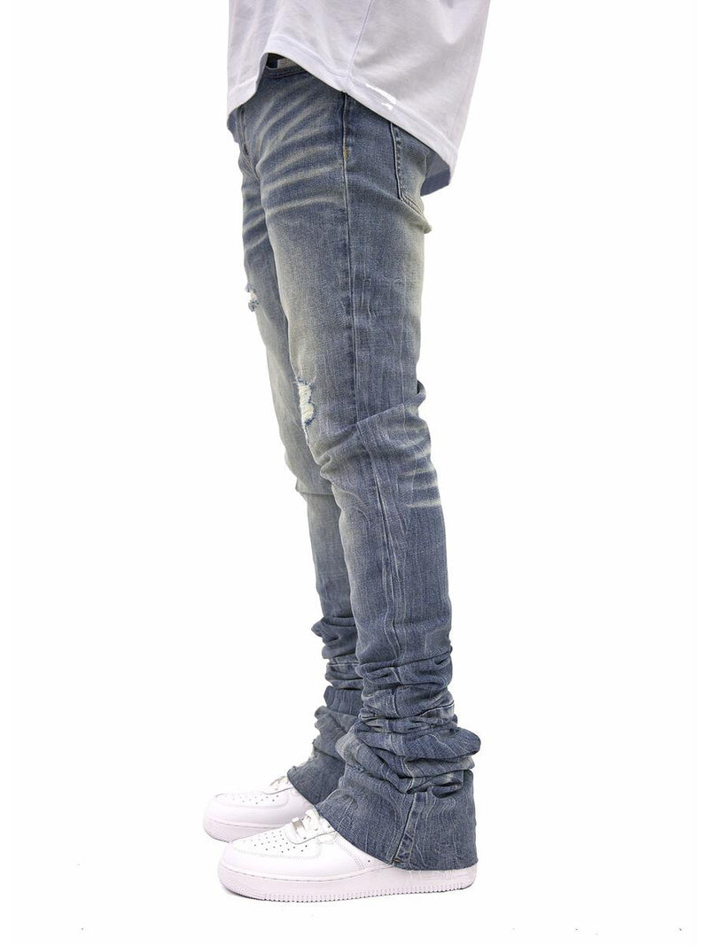 Si Tu Veux ALIX SUPER-STACKED JEAN (MEDIUM INDIGO WASH)