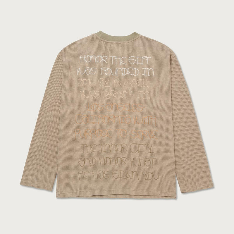 HONOR THE GIFT PURPOSE BOX LS TEE (LIGHT BROWN)