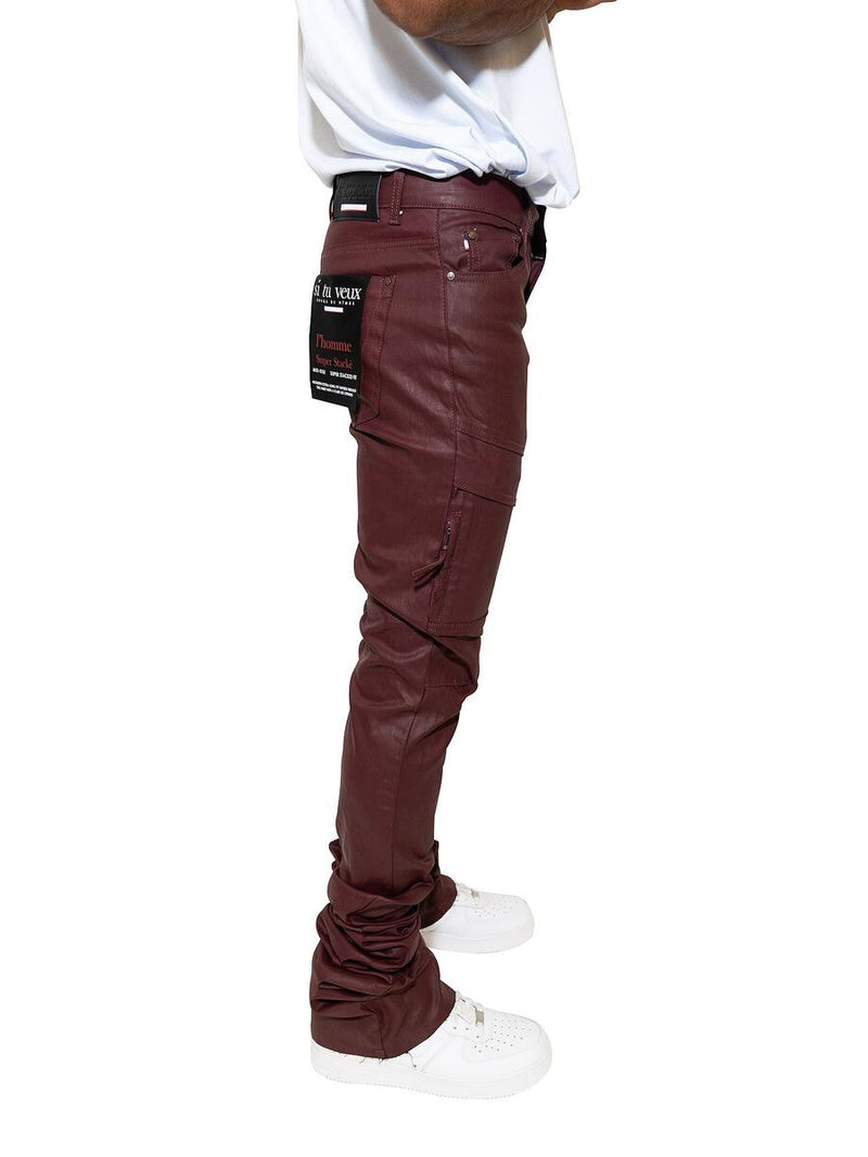 Si Tu Veux GORDON WAX SUPER-STACKED JEAN (BURGUNDY WAX)