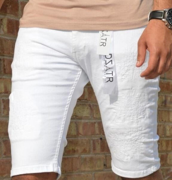 DZTR MENS SHORTS WHITE ZICZAG (WHITE )