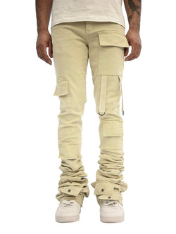 Si Tu Veux GUNNA SUPER-STACKED JEAN (KHAKI)