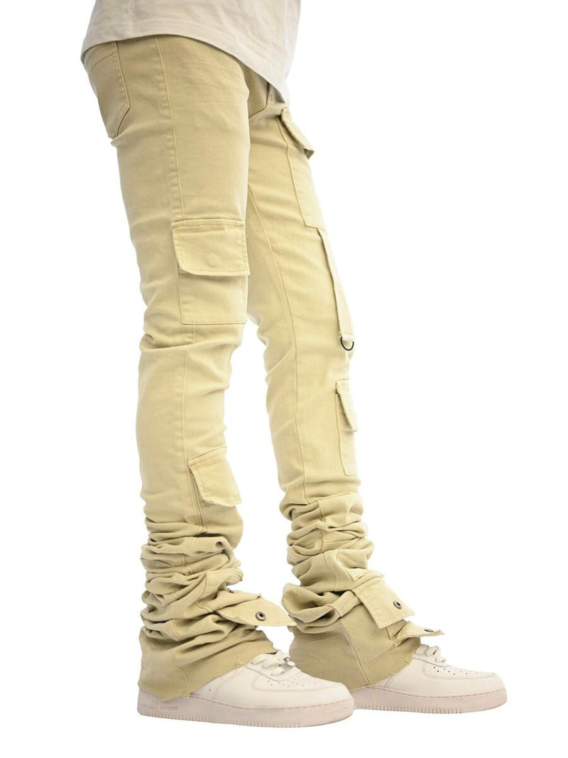 Si Tu Veux GUNNA SUPER-STACKED JEAN (KHAKI)