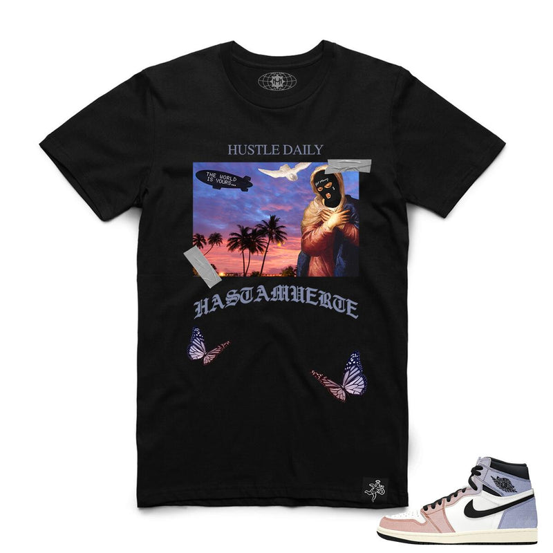 Hustle Daily Skyline OG Sunset Shirt (BLACK)