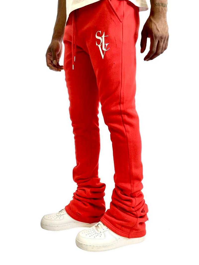 Si Tu Veux LOGO STACKED JOGGER (RED)