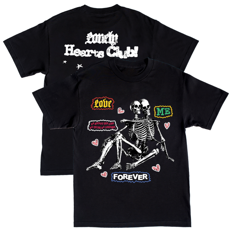 Lonely Hearts Love Me Forever T-Shirt (Black)