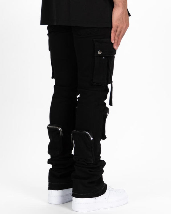 PHEELINGS NEVER LOOK BACK FLARE STACK DENIM (JET BLACK)