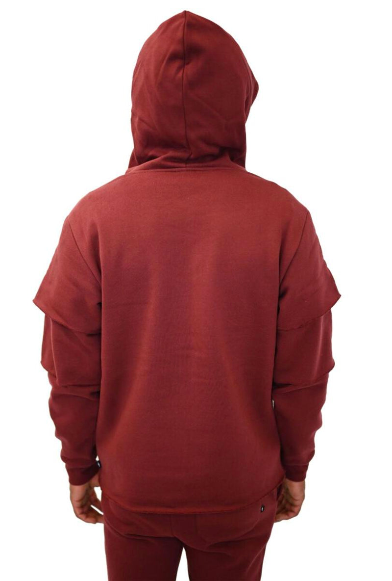 Doctrine LAYERED HOODIE (BURGUNDY)