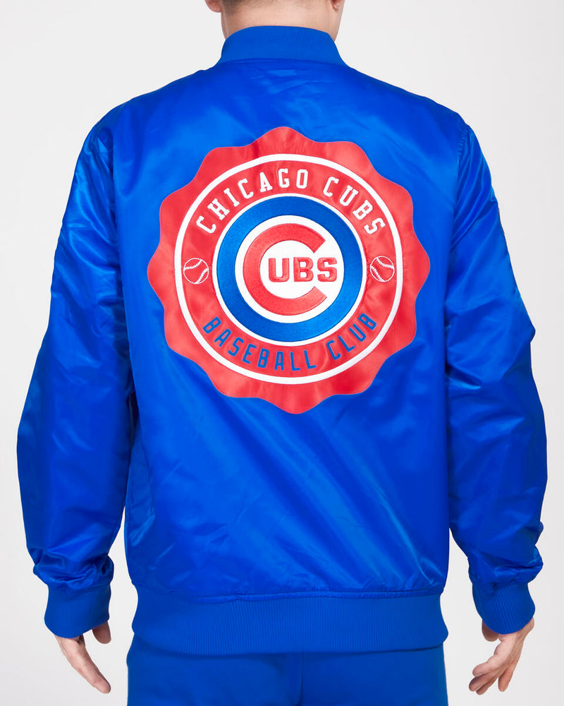 PRO STANDARD CHICAGO CUBS CREST EMBLEM SATIN JACKET (ROYAL BLUE)