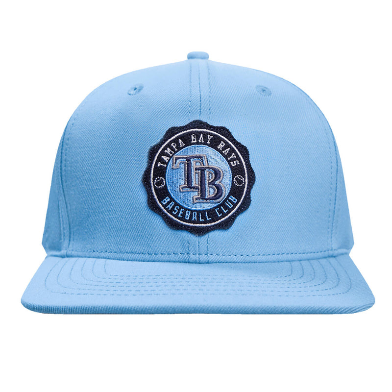 PRO STANDARD TAMPA BAY RAYS CREST EMBLEM WOOL SNAPBACK HAT (UNIVERSITY BLUE)