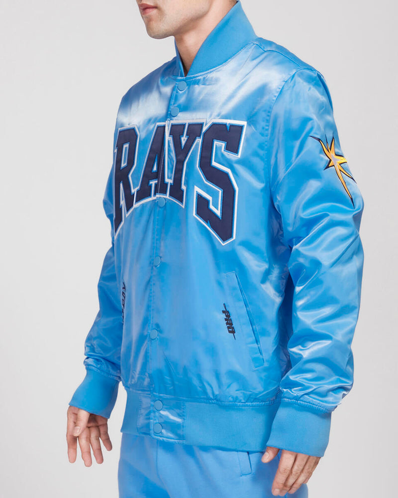 PRO STANDARD TAMPA BAY RAYS CREST EMBLEM SATIN JACKET (UNIVERSITY BLUE)