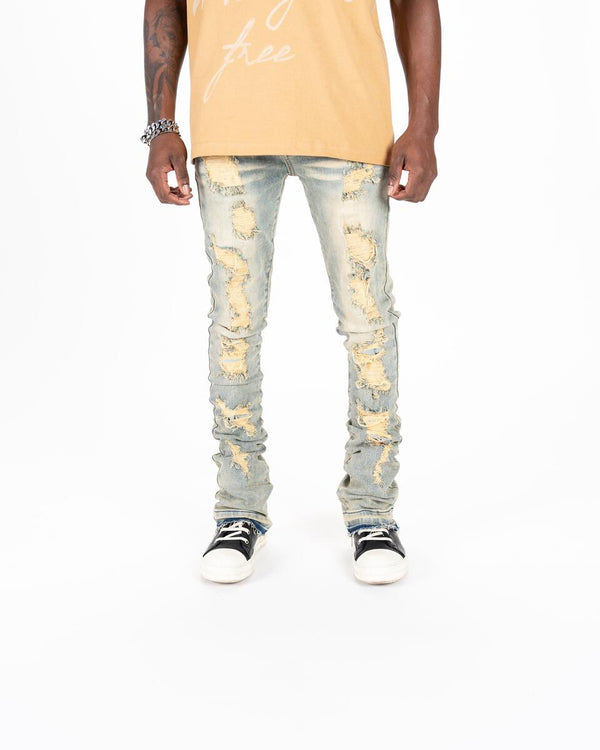 Pheelings SEIZE THE DAY FLARE STACK DENIM (LIGHT BLUE)