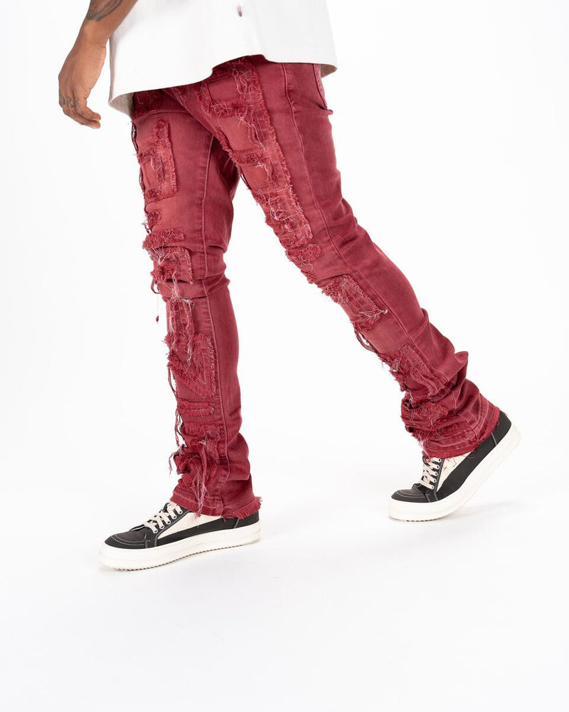 Pheelings Inspired By FLARE STACK DENIM (BURGUNDY)