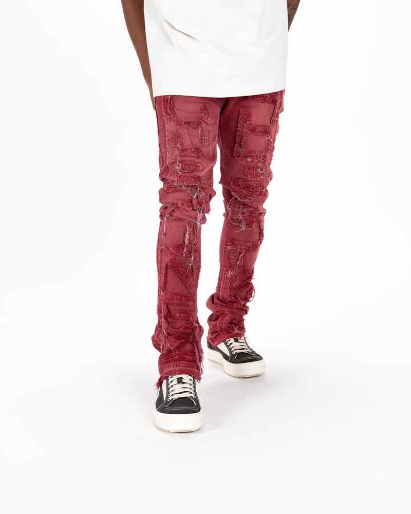 Pheelings Inspired By FLARE STACK DENIM (BURGUNDY)