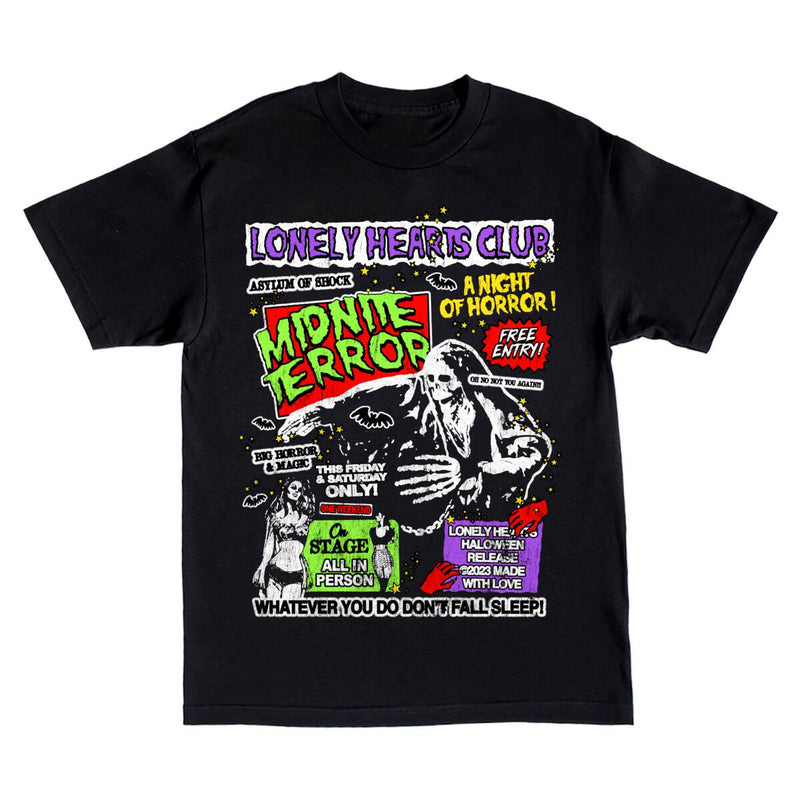 Lonely Hearts Midnite Terror T-Shirt (Black)