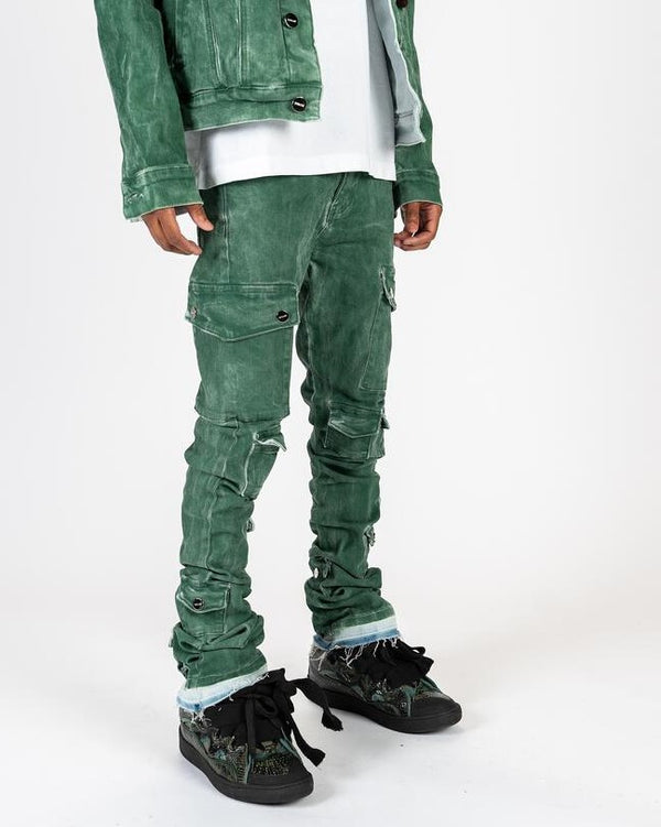 PHEELINGS MY PLEASURE FLARE STACK DENIM (CASTLETON GREEN)