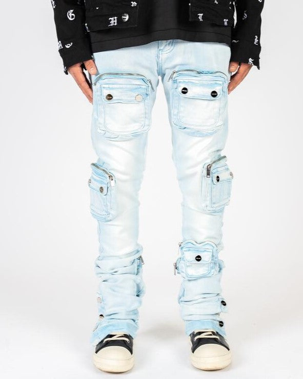 PHEELINGS JOURNEY TO GREATNESS FLARE STACK DENIM (SKY BLUE/SAND)