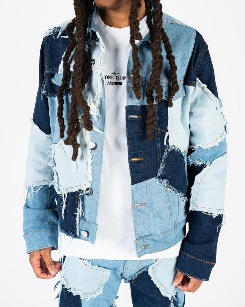 PHEELINGS LEFT IN THE PAST DENIM JACKET (LIGHT/MEDIUM BLUE)