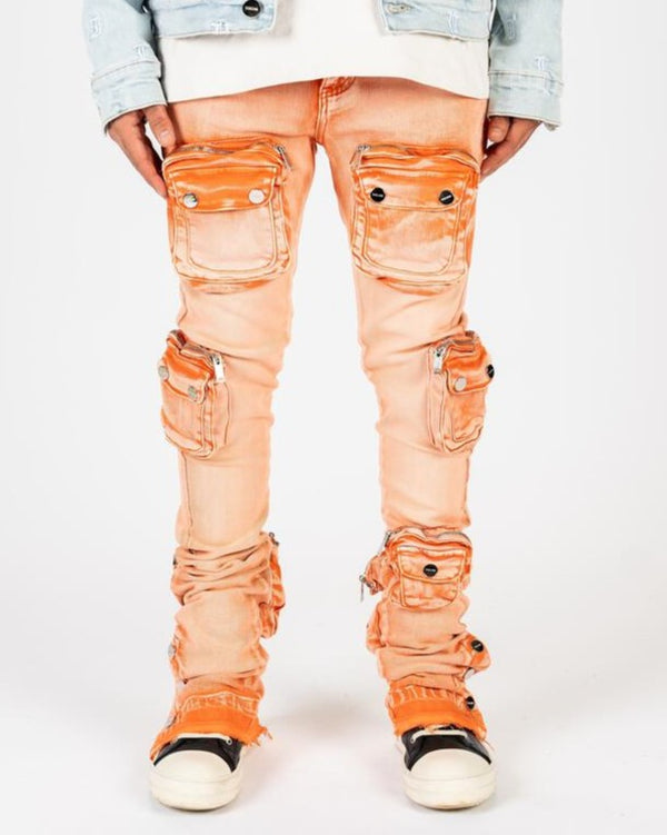 PHEELINGS JOURNEY TO GREATNESS FLARE STACK DENIM (ORANGE/SAND)