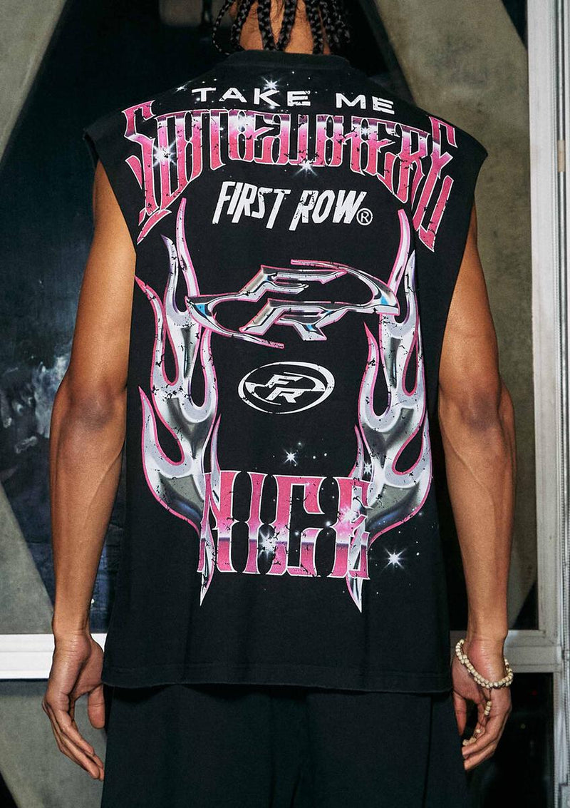 FIRST ROW TAKE ME SOMEWHERE NICE MUSCLE TEE (BLACK)