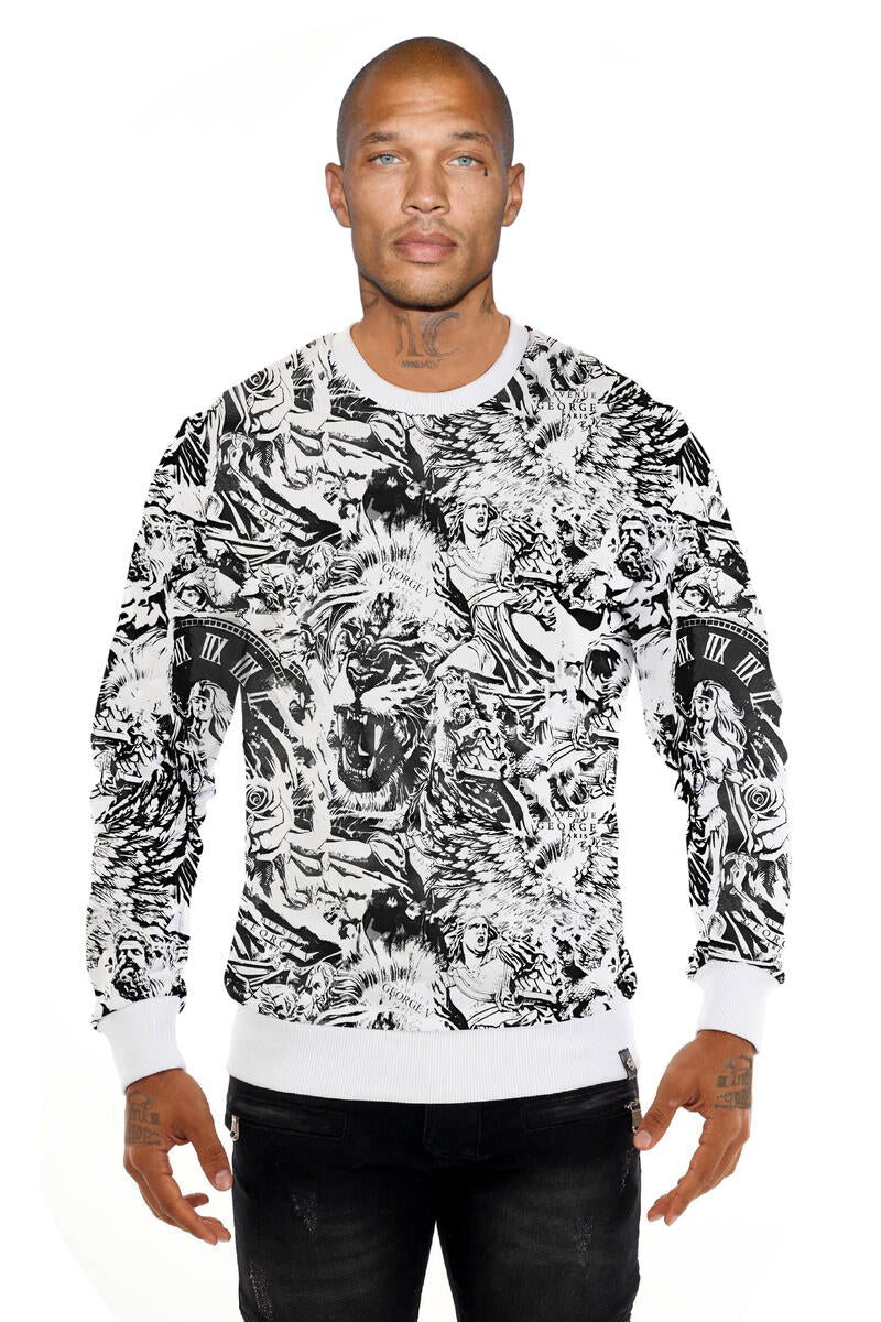 George V Paris All over crewneck (White)