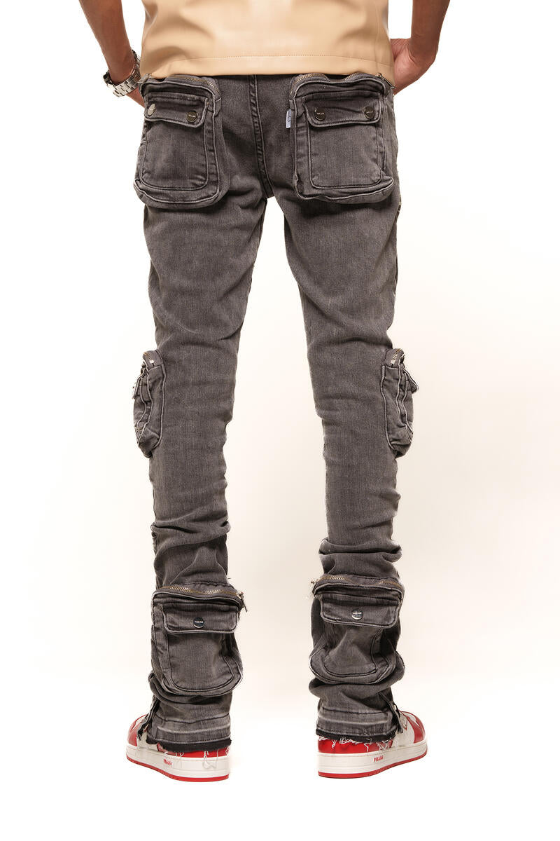 PHEELINGS JOURNEY TO GREATNESS FLARE STACK DENIM (CHARCOAL GREY)