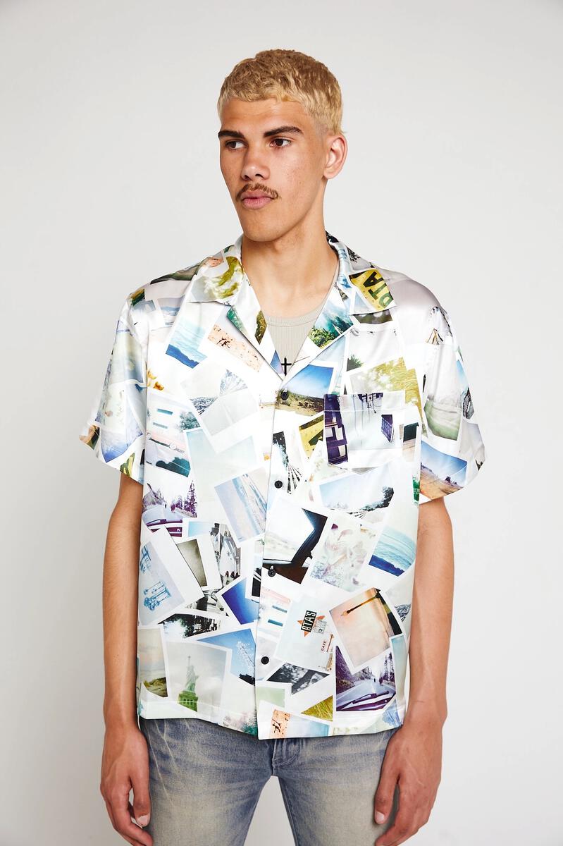 RTA SILK PRINT SHORT SLEEVE SHIRT (PHOTO COLLAGE)