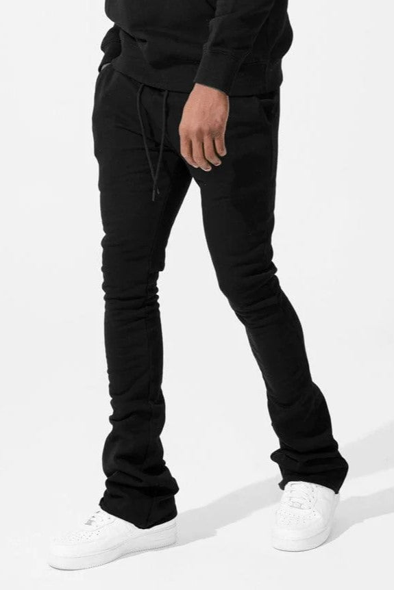 JORDAN CRAIG UPTOWN STACKED SWEATPANTS (BLACK)