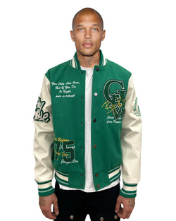 George V Paris Varsity Jacket (GREEN/WHITE)