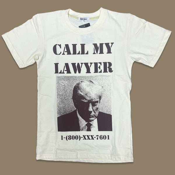 RETRO LABEL CALL MY LAWYER SHIRT (CREAM)