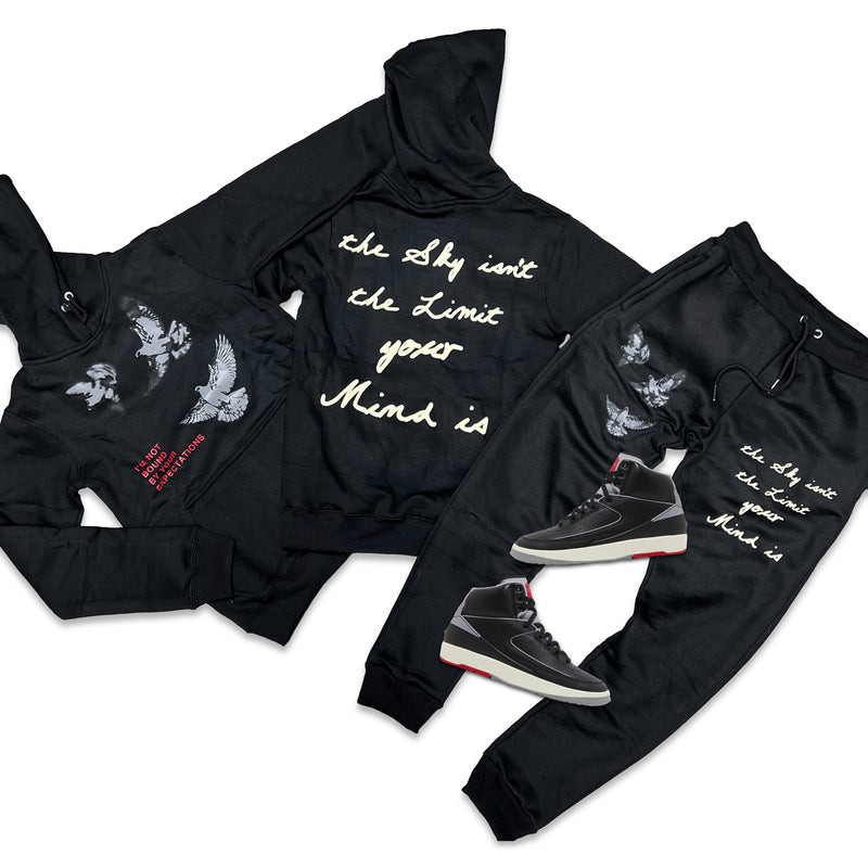 RETRO LABEL GO BEYOND HOODIE & JOGGER SET (Retro 2 Black Cement)