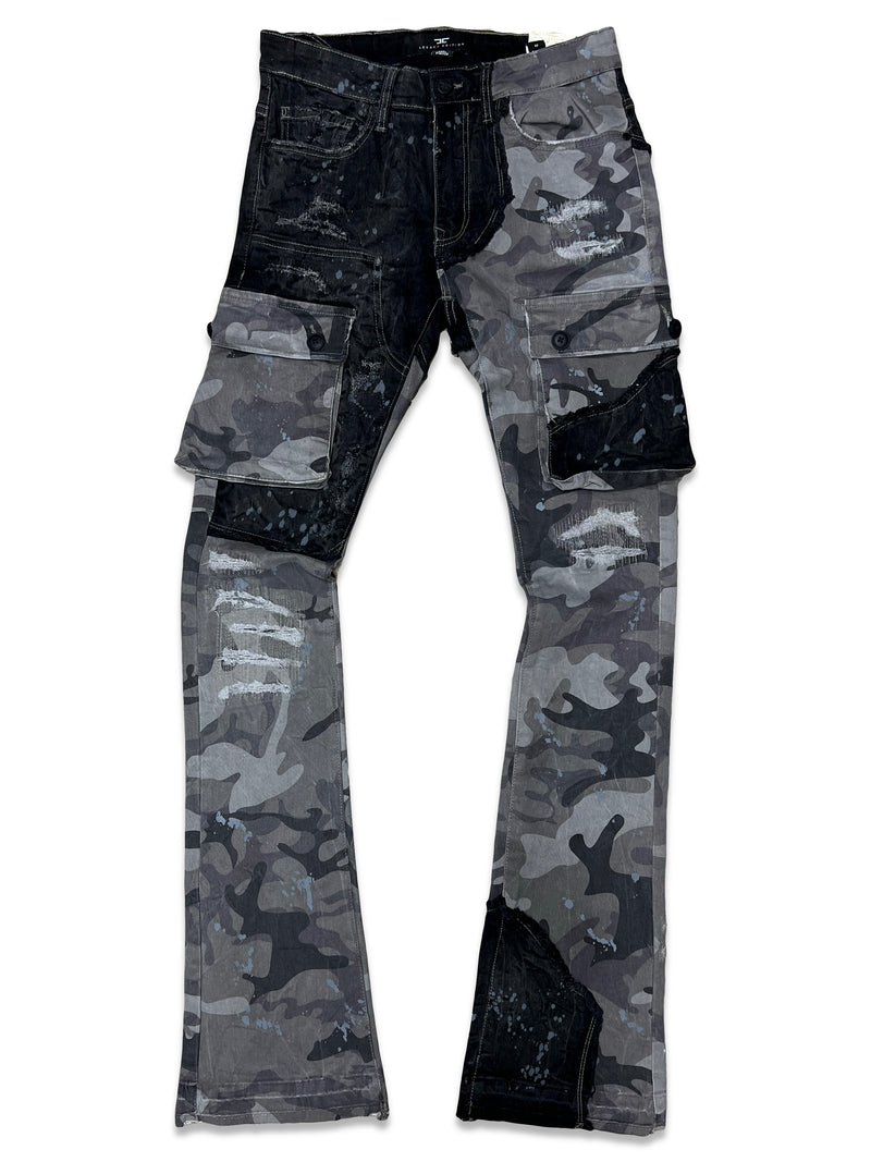 Jordan Craig CARGO STACKED PANTS (BLACK CAMO)