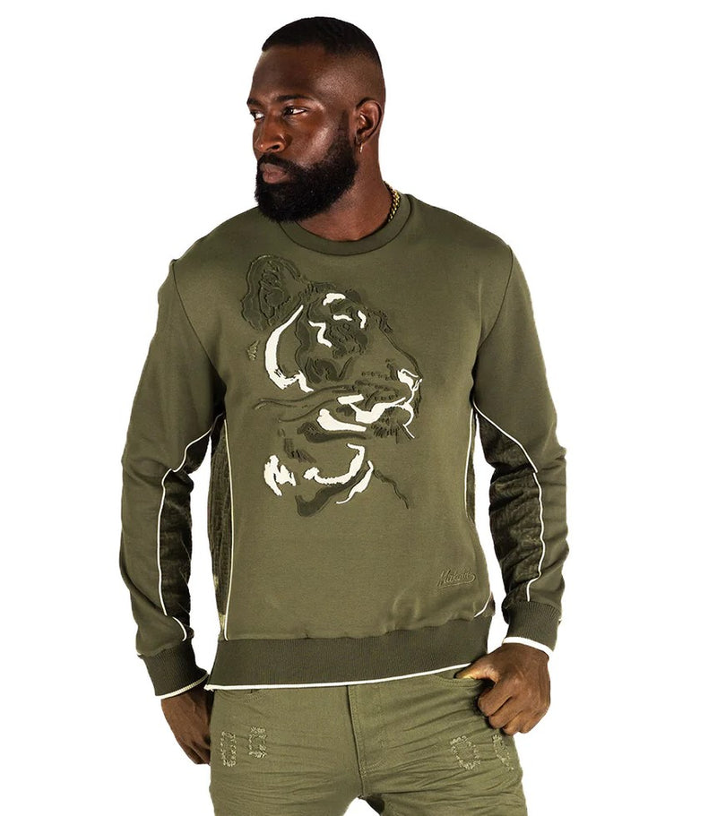 MAKOBI GABANA TIGER CREWNECK (OLIVE)