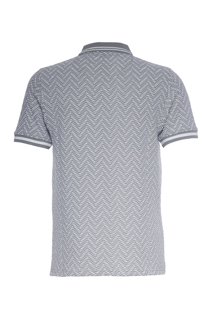 A TIZIANO Weston | Jacquard Knit Polo (Drizzle)