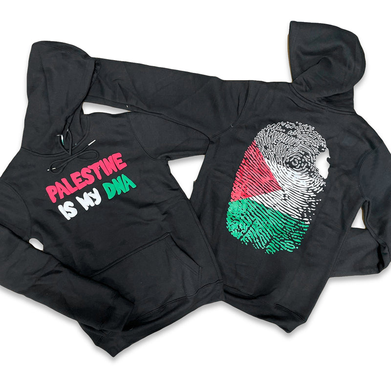 FREE PALESTINE PALESTINE IS MY DNA HOODIE (BLACK)