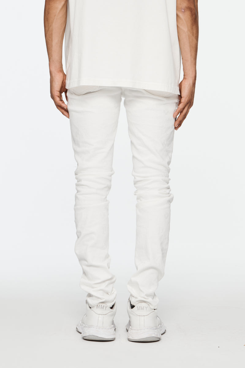 Purple Brand Jacquard Monogram Jeans (WHITE)