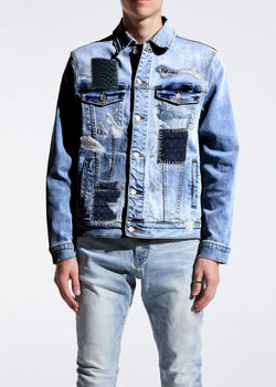 Crysp Denim Bering Denim Jacket (Blue Patchwork)