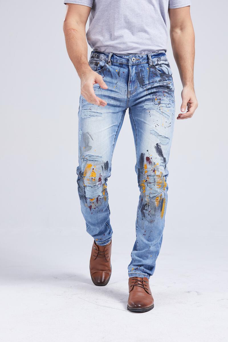 Foreign Local Slim Skinny Paint Brushed Jean (Paint Brushed)