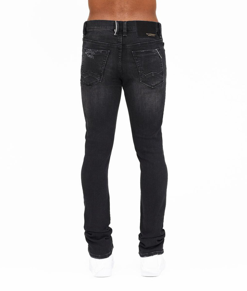 Cult of Individuality PUNK SUPER SKINNY STRETCH JEANS (JET BLACK)