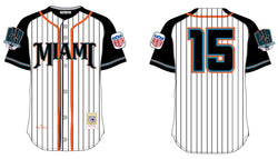 Headgear Miami Giants Pinstripe Button Down Jersey (White)