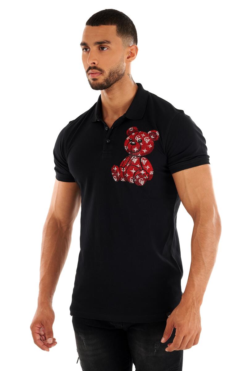 George V Paris Teddy Polo (Black/Red)