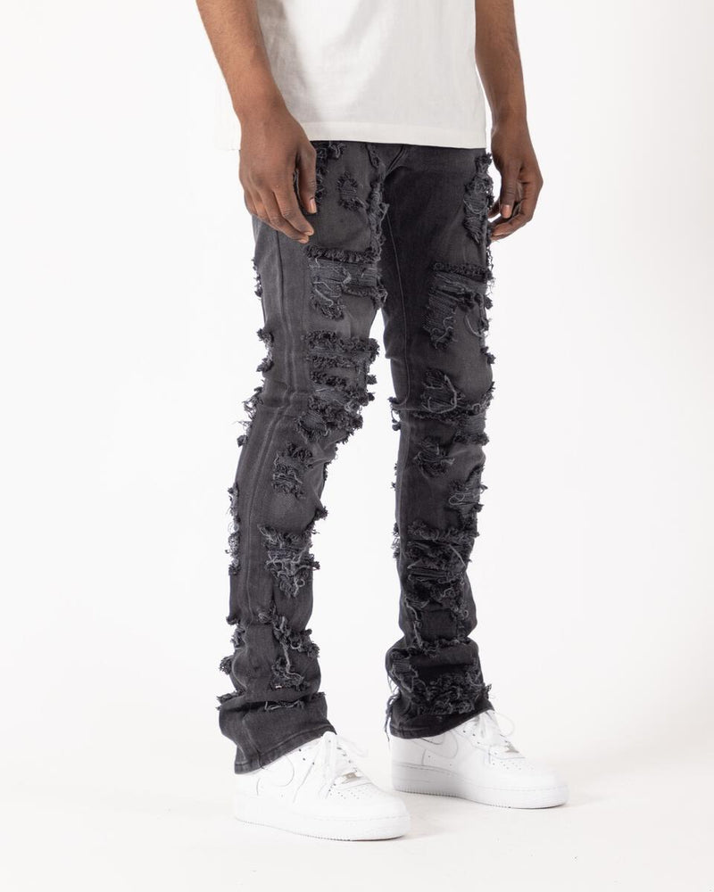 GOLDEN DENIM The Extendo - Destruct Owen Stacked Denim (Black)