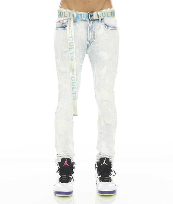 Cult of Individuality PUNK SUPER SKINNY STRETCH w/BELT (SKY)