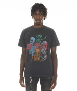 Cult of Individuality SKELETAL TEE (BLACK/ AC DC WASH)