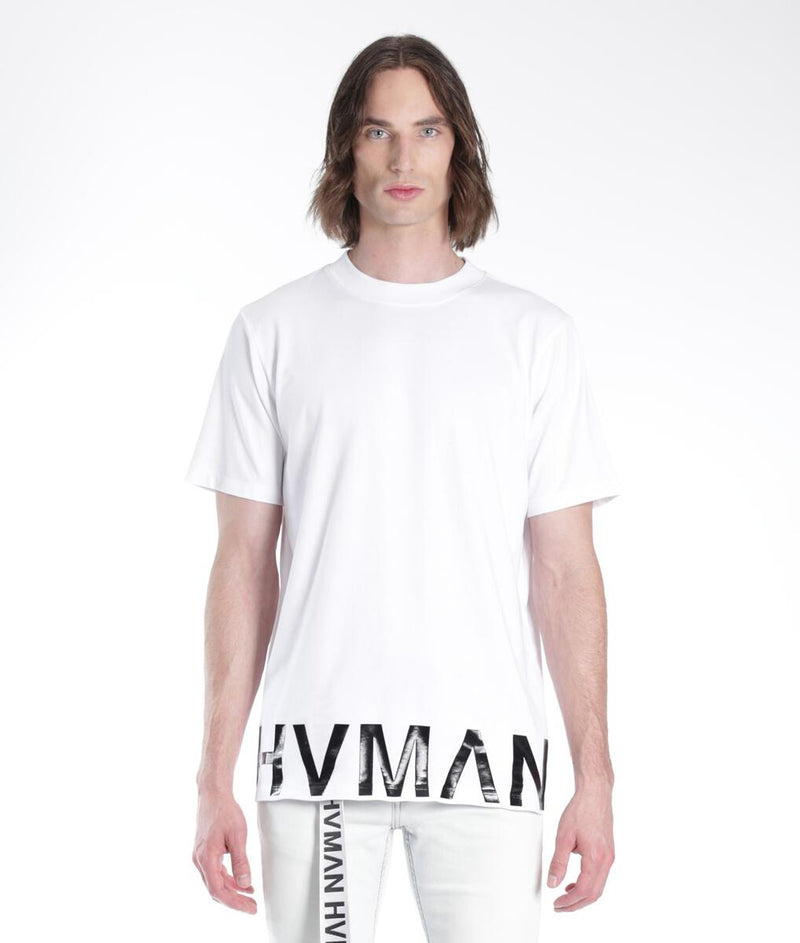 HVMAN BY CULT NOVELTY TEE HVMAN HEM TEE (WHITE)