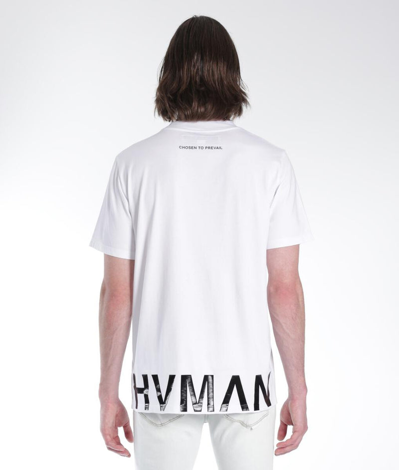 HVMAN BY CULT NOVELTY TEE HVMAN HEM TEE (WHITE)