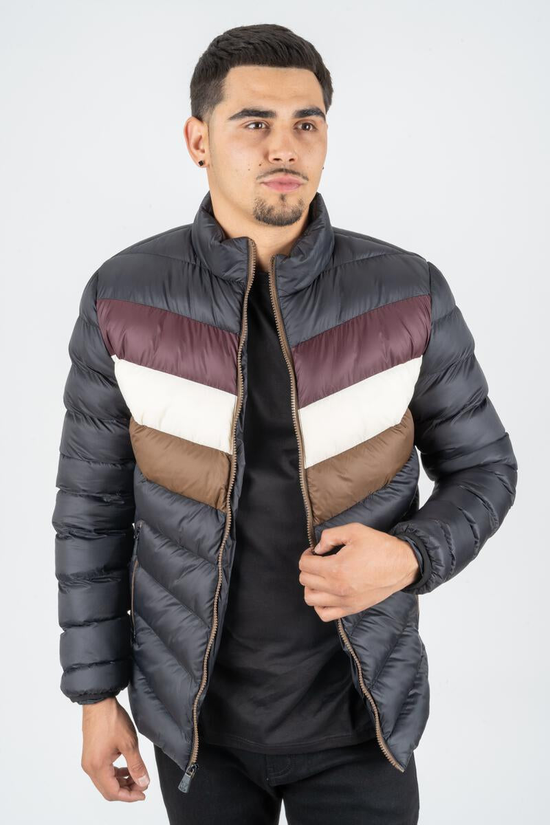 Platini Jeans Mens Ultra-Light Bubble Jacket (BLACK/MULTI)